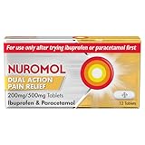 Nuromol Pain Relief Ibuprofen and Paracetamol Tablets, 12 Pack, Migraine Relief, Headache Relief, Joint, Period, Flu Tablets, Powerful Painkillers, Paracetamol, Pain and Fever