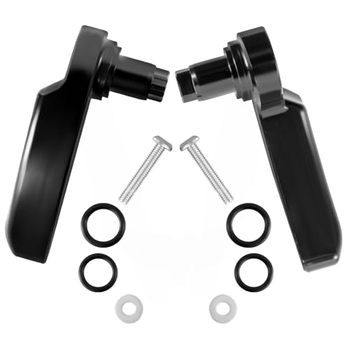 Huazu Motorcycle Saddle Bag Latch Kit - Black Aluminum Lid Lift Handle & Lever for Harley Davidson Touring Models (1997-2023) | Durable Replacement Parts with Easy Installation