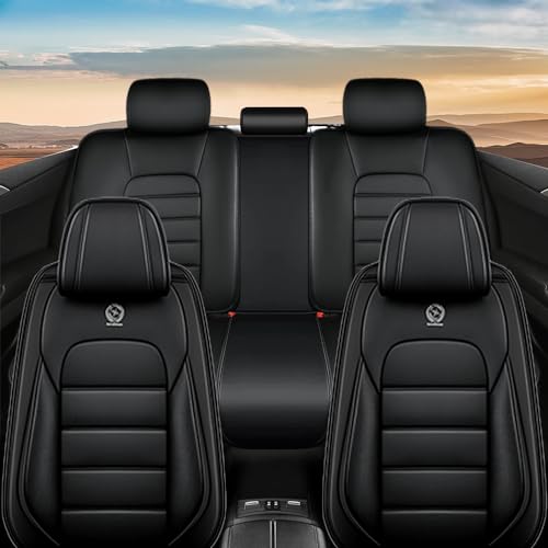 Image of Nappa PU Leather Seat Covers for Ford Bronco Sport 2021-2024,Car Seat Covers Full Set,Waterproof Seat Protectors Auto Seat Covers,Breathable Nonslip Interior Cover Seats for Cars(Solid Black)