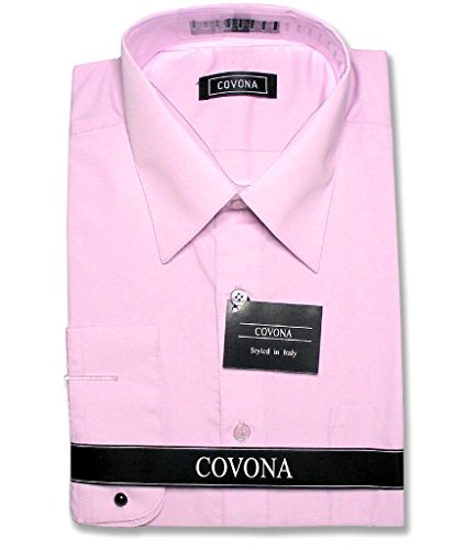 Men's Solid Lavender Purple Dress Shirt W/Convertible Cuffs Sz 17 1/2 36/37 #TOP4