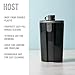 Host Easy-Fill Hip Liquor Flask for Alcohol with Hinged Refill Lid and Hinged Lid, Dishwasher Safe BPA-Free Plastic, Grey, 6 Oz, Set of 1