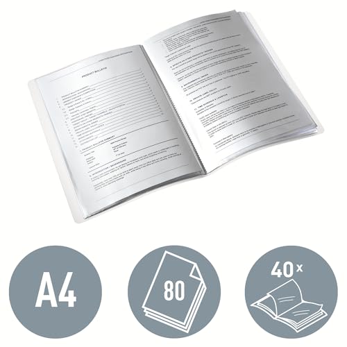 Leitz WOW Sichtbuch in A4 Format, 10er Pack, Mit je 40 Klarsichthüllen für 80 Blatt, Grün, WOW, 46320054
