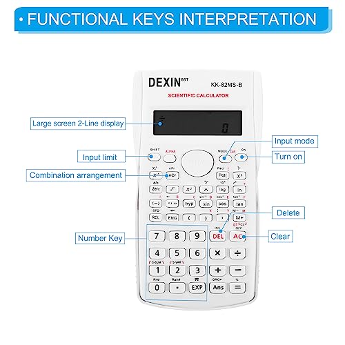 Patikil Scientific Calculator, 1Set 2-Line Standard Engineering Calculator 12 Digit Lcd Display Math Calculator For Office Business Study, White/Green #TOP2