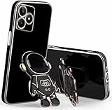 Miagon Kreativ Astronaut Ständer Hülle für Realme C53,Cute Mädchen Dünn Galvanisierte Schutzhülle Weiches Case Bumper mit Astronaut Halter Kickständer