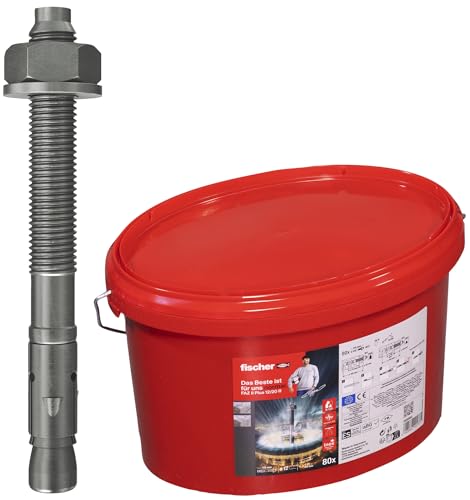 Image of fischer FAZ II Plus 12 /20 R Bolt Anchor in Bucket, Heavy Duty Anchor with High Load Capacity, Anchor Bolt for Fixings Heavy Loads and Steel Constructions, Stainless Steel, Seismic & ETA Approval