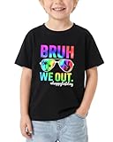 Happy Funny Last Day of School T-Shirt for Kids Toddler Girls Boys Short Sleeve Tee Cotton 2-8T