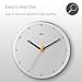 Braun Classic Analogue Wall Clock with Silent Sweeping Quartz Movement, Easy to Read, 23cm Diameter in White, Model BC26W.