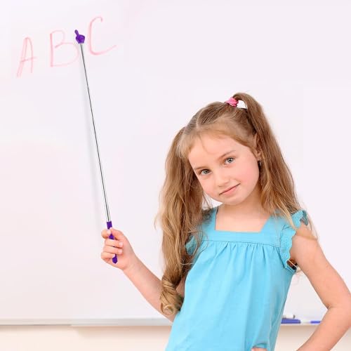 BESHT Telescopic Teachers Pointer, 3pcs Extendable Pointing Stick Retractable Pointer Whiteboard Pointer Hand Pointer Stick for Teacher Classroom Aids (Pink, Blue, Green)