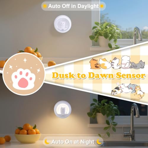 Image of Attivolife Cat Magnetic Motion Sensor Light, Rechargeable Locker Night Lamp Dimmable, Warm White LED, Bedroom Hallway Stair Bathroom Kitchen