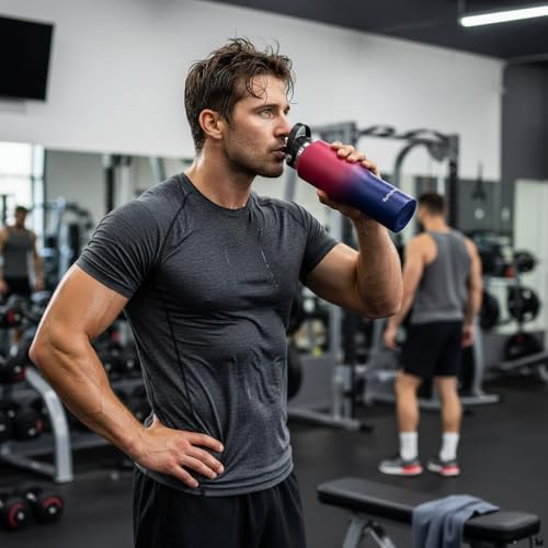 Image of 40oz Water Bottles Insulated with Straw,Leak Proof Water Bottles Fit in Car Cup Holder,Mens Water Bottle Stainless Steel for Gym,Hiking,Travel,Sport,Bpa free