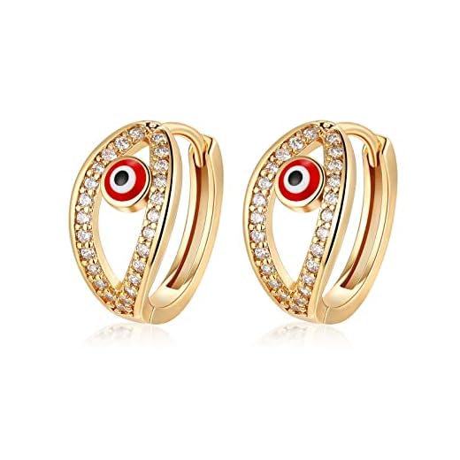 Tiny Devil Eye Hoop Earrings