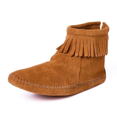 Minnetonka Women's Back Zipper Bootie en daim premium avec semelle Softsole