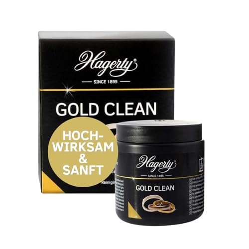 Hagerty Gold Clean Goldbad 170 ml I Effektives Schmuck-Tauchbad zur Reinigung von Gelbgold Weißgold Rosegold Rotgold I Goldschmuck Reiniger für erneuerten Glanz I Schmuckreinigungsbad mit Tauchkorb
