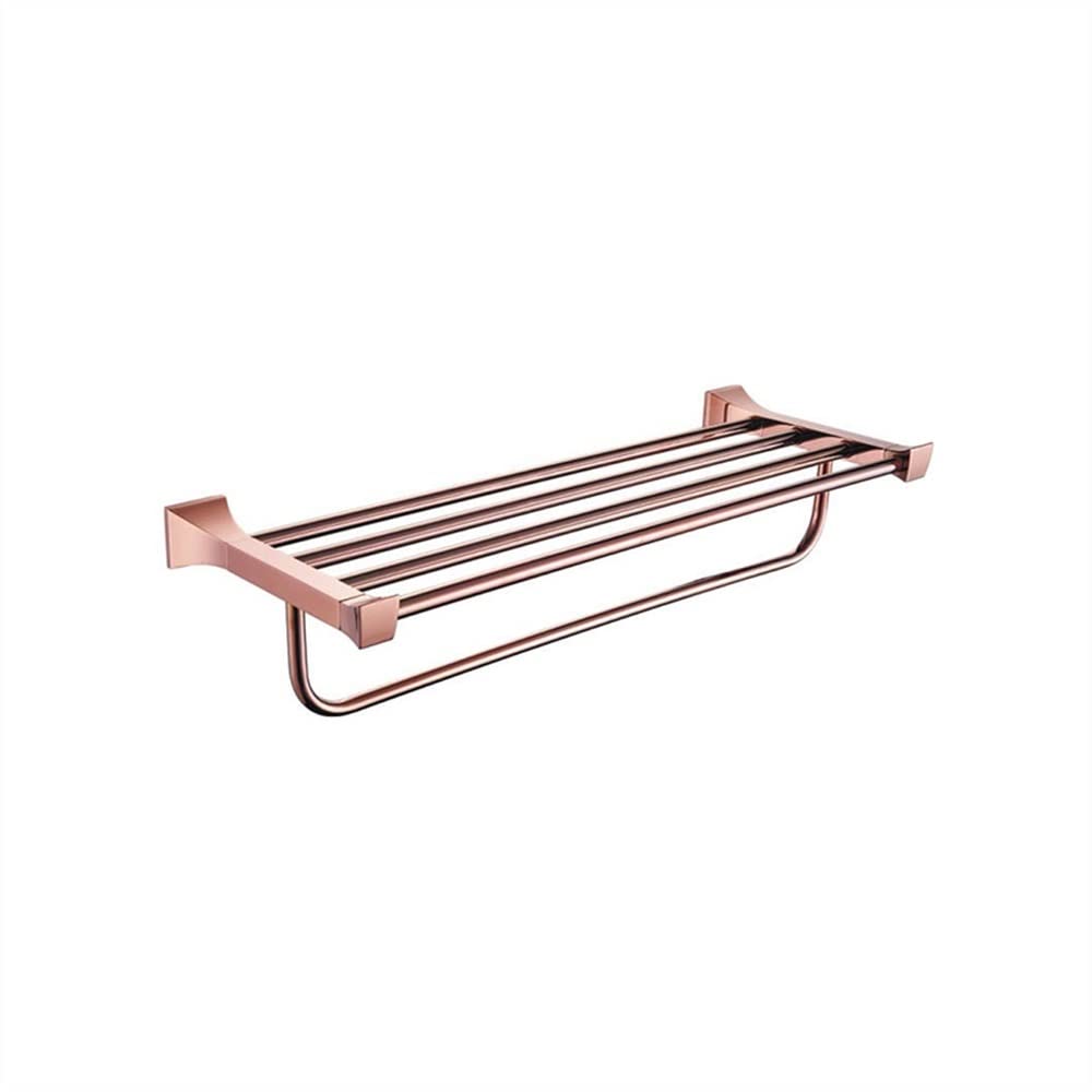 Porte-serviette de salle de bain rose CRODY premium avec rack de rangement mural chic