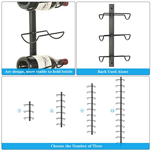 Wall Wine Rack For 12 Wine Bottles, Detachable Wine Storage Organizer, Wall Mount Wine Bottle Display Holder Towel Rack Used As One Or Four, For Kitchen, Pantry, Dining Room, Bar, Wine Cellar #TOP5