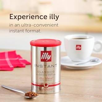 illy Classico Instant Coffee, Medium Roast, 100% Arabica, Smooth Taste, Ideal for Americano, 95g x 6