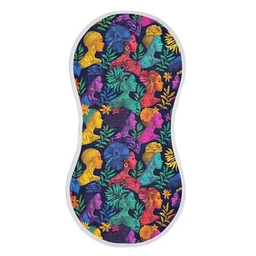xigua Colorful Silhouettes of Women Baby Burp Cloths for Newborn Boys and Girls 1 Pack, Soft & Absorbent Cotton Baby Burp Cloth, Baby Washcloths, Newborn Towel, Burp Rags