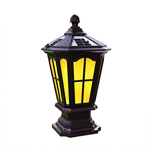 DNCST Outdoor Stigma Light Column Light Simple European Style Stigma Retro Octagonal Pillar Headlight Aluminum Outdoor Retro Column Headlight (Color : Brown, Size : 33×28×64cm)