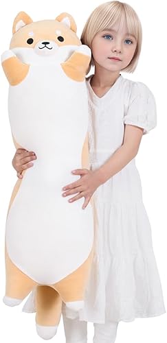 Kashabawangzi Almohada de felpa suave y gigante de 36 pulgadas para abrazar con el cuerpo de Shiba Inu, animé Kawaii, animales de peluche, regalo