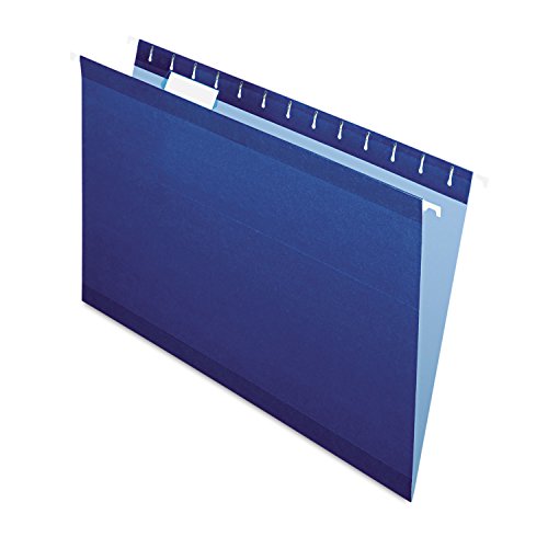 Pendaflex 415315NAV Reinforced Hanging Folders, 1/5 Tab, Legal, Navy, 25/Box