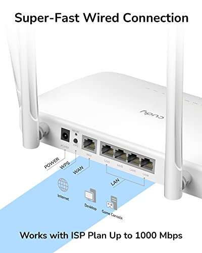 Image of Cudy WR1300 | AC1200 Gigabit Dual-Band Wi-Fi Router, 5 x 10 /100 /1000Mbps RJ45 Ports, 4 x 5dBi Fixed Antennas