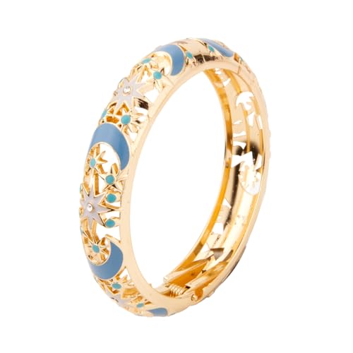 Image of wynameleri Modern Cloisonne Bracelet Geometric Enamel Cuff Bangles Hinged Bracelet Jewelry for Women Gift Box 184136