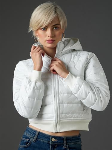 Image of SASSAFRAS Women Hooded Crop Bomber Puffer Jacket