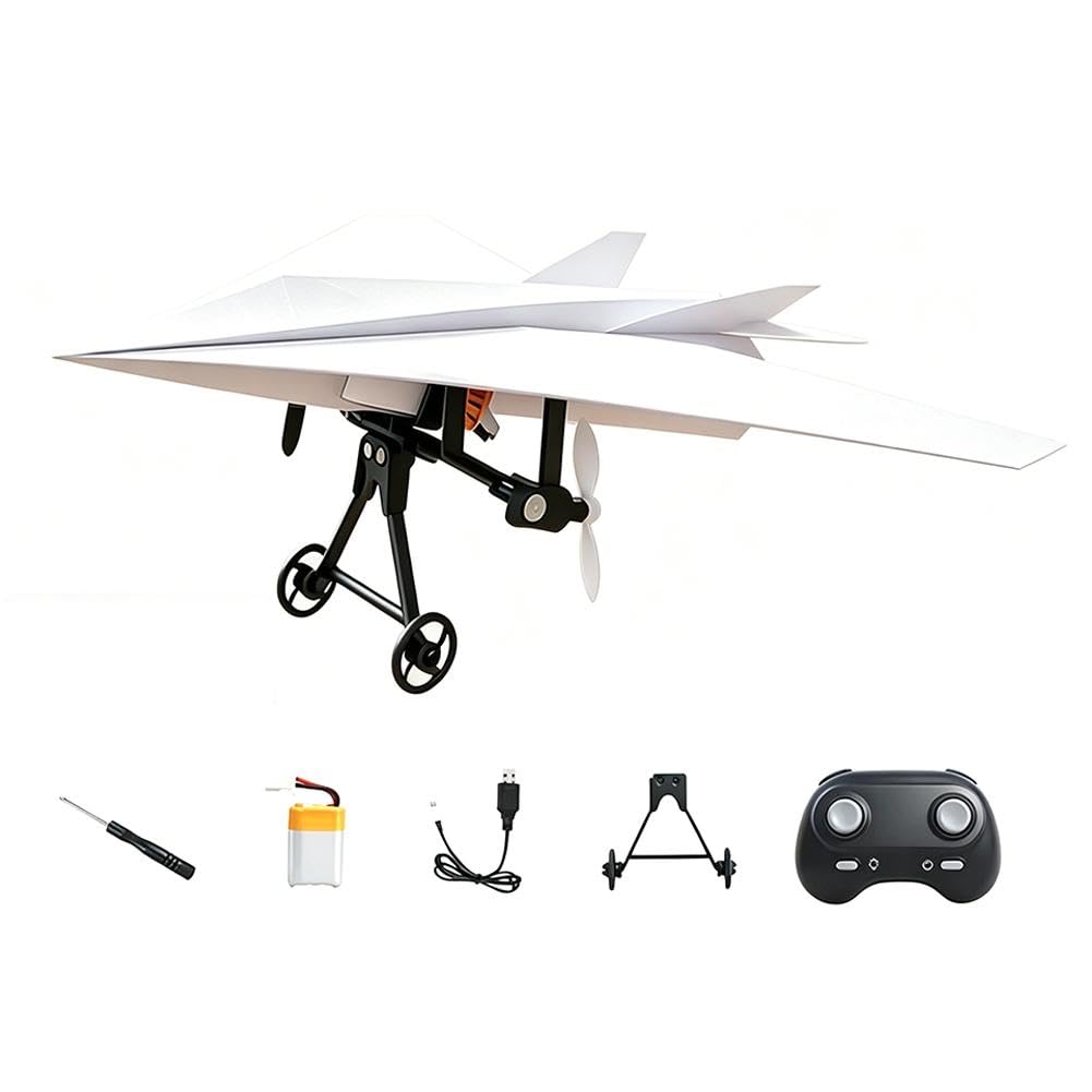 RC Paper Airplane DIY Kit, DIY Electric Remote Control Airplane, Lightweight Foldable Easy to Fly, Tech Gadgets Gifts for Hobbyists & Beginners (Paper airplanes NOT include)