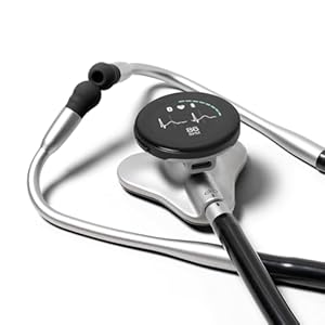 CORE 500™ Digital Stethoscope — 40x Amplification, Active Noise Cancellation, 3-Lead ECG, FDA-Cleared AI with Eko+, Full-Color Display, Reimbursement Eligible — Silver, COR501
