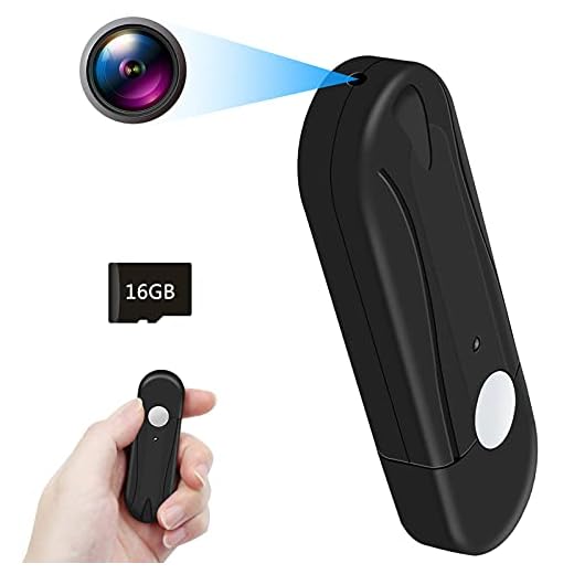 Cámara Oculta UYIKOO HD 1080P Mini Cámara Espía 2 en 1 Cámara Espía Oculta y Cámara de Disco USB con Tarjeta SD de 16 GB Admite Grabación en Bucle