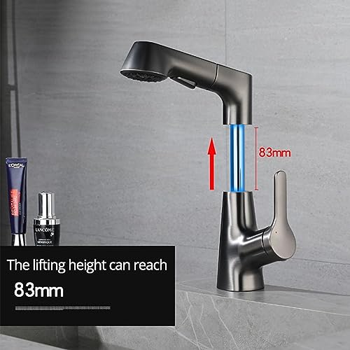 Robinet de lavabo extractible chrome mitigeur rotatif à 360 degrés