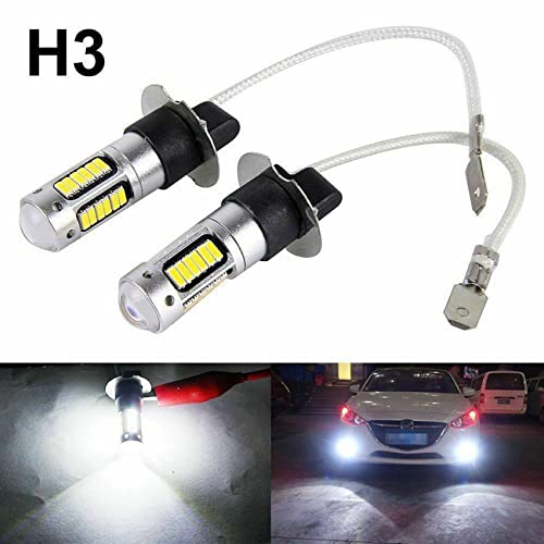 Kit luces H3 LED antiniebla 6000K de conducción diurna superbrillante 6