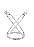 couchtisch glas chrom Material: 8 mm dickes gehärtetes Glas und Metallrahmen mit Chrom-Finish.