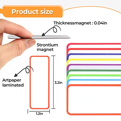54Pcs Magnetic Dry Erase Labels Colorful Name Tags Flexible Reusable Magnetic Label Stickers For White Board Refrigerator Locker Size 3.2"X1.2" By M.memo #TOP3