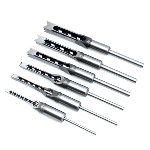 Sxmrmnx Juego de brocas cuadradas para carpintería, broca helicoidal, cincel, broca de extensión en espiral