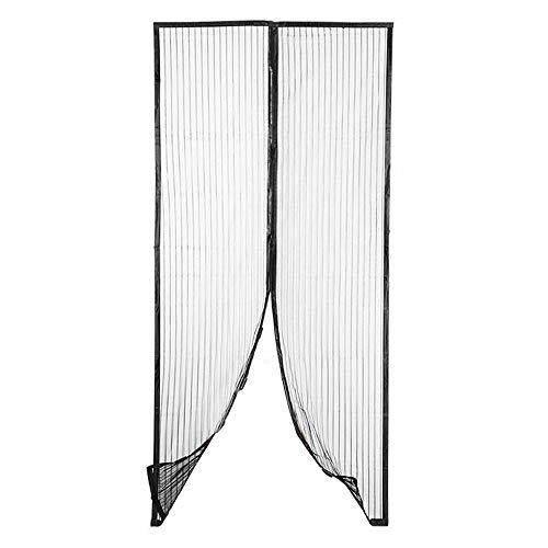 JUN-H Imán Mosquitera Cortina de Puerta Cortina Magnética Anti-Mosquito Manos Libres Silencio Cortina de Puerta Cortina de Insectos Para Balcones, Puertas Interiores Y Exteriores (90X210Cm) -Negro
