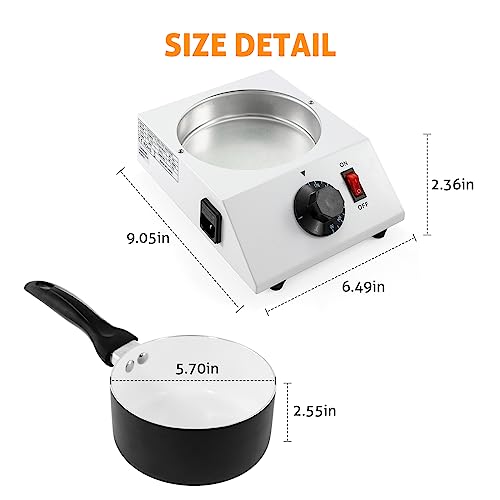 WICHEMI Chocolate Melting Pot Chocolate Tempering Machine Commercial Electric Chocolate Melter Fondue Pot for Chocolate, Butter, Cheese, Cream, Candy, Milk, Coffee, Desserts (Single Pot)