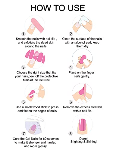 Semi Cured Gel Nail Strips, Torokom 20 Stickers Black Star Moon Gel Nail Polish Stickers Wraps Adhesive Gel Nail Stickers With Nail File Stick And Sealing Strip (Uv/Led Lamp Required) #TOP6