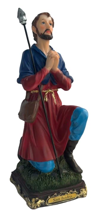 Figura San Isidro Labrador 12" Resina Decorativa miniatura 3