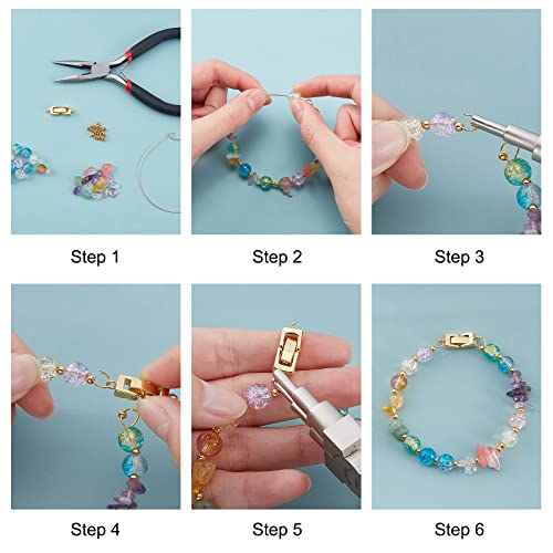 SUPERFINDINGS 8 Sets 2 Styles Brass Zirconia Fold Over Clasps 2 Colors Jewelry Clasp Closure End Caps Necklace Bracelet Extenders - Image 4