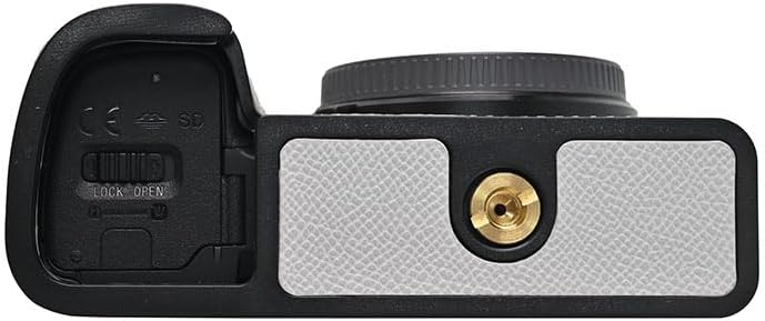 A6400 Case, BMAOLLONGB Handmade PU Leather Half Camera Case Bag Cover Bottom Opening Version for Sony Alpha A6400 with Hand Strap (White) image 4