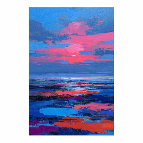 Toile paysage soleil et mer violet34 70x100cm pour decoration de salon