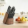 Knife Set 14-Piece Ultra-Sharp Full Tang Chef Knives with Block and Sharpener, High-Carbon Steel Black Handle for Kitchens, BBQs and Feasts, Rust-Resistant, Dishwasher-Safe, Gift for Chefs