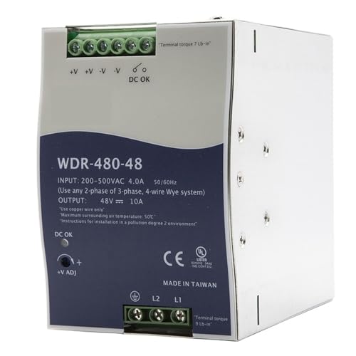 Alimentation 480 W série WDR-480-48 V triphasé rail DIN