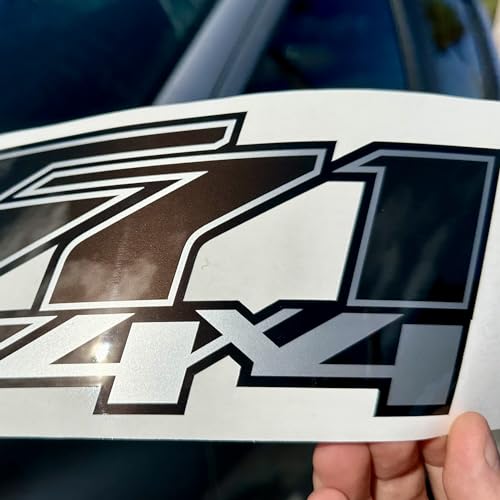 GOLD HOOK Z71 4x4 Decals for Chevy Silverado GMC Sierra - F (2007-2013) Bed Side 1500 2500 HD, Set of 2, Premium Series (Black Metallic Finish) by GOLD HOOK - Used condition - Image 5