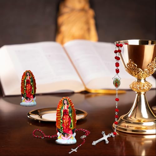 Estatuas de Nuestra Señora de Guadalupe con Collar de Rosario Aromático miniatura 6