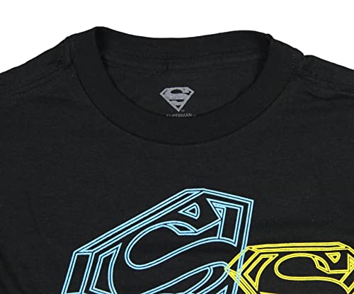 Superman Boys' Iconic Shield Logo on Repeat Youth Graphic Print T-Shirt3