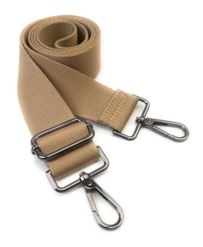 Image of Purse Strap Replacement for Crossbody Bags & Handbags | Premium Webbing with Gunmetal Black Hardware Clip-On Installation Adjustable Length Comfortable Wide Guitar Style Strap
