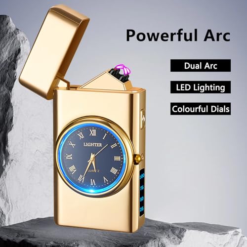 Briquet tempete rechargeable USB double arc electrique et lampe LED - 3