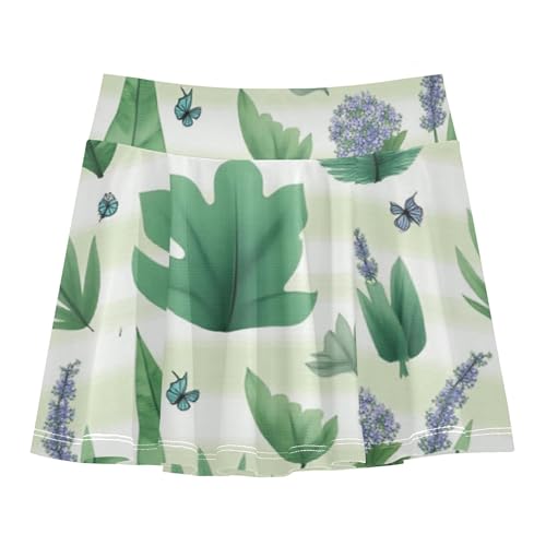 Girls Tennis Skirts with Shorts Flowy Skorts for Little Girl Kids Pleated Skort with Pockets